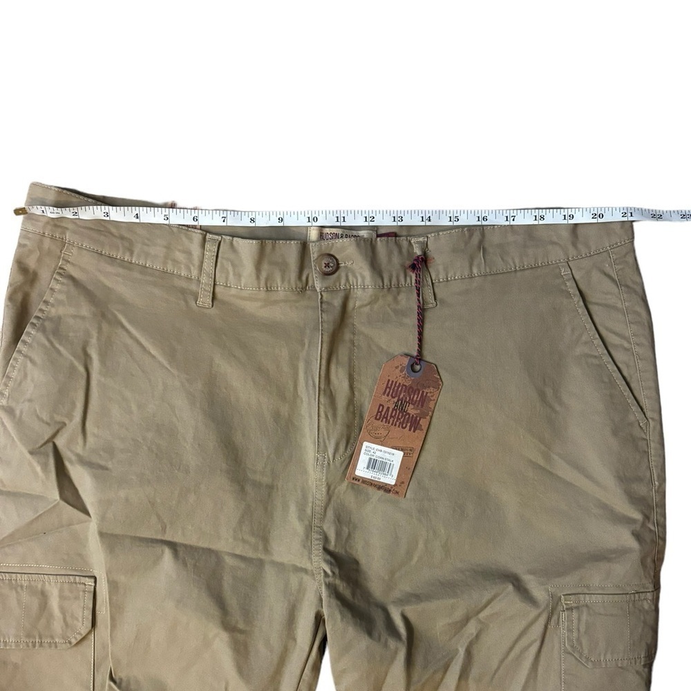NWT Hudson And Barrow Cargo Stretch Brown Khaki Corn Stalk Shorts Flat Front 42 - Picture 7 of 9